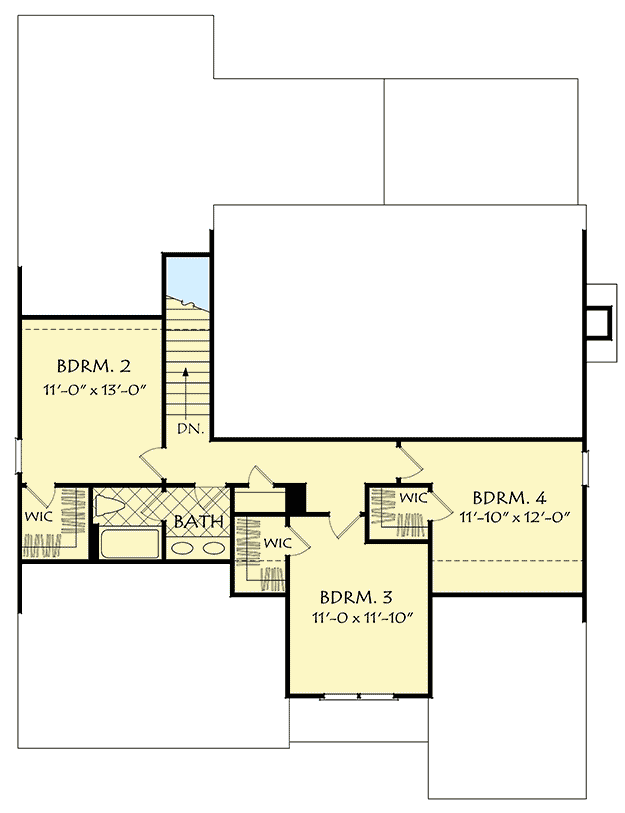 Plan 710025BTZ: Classic Cottage with Cedar Shake Shingles - Floor Plan - 2nd Floor - Cottage, Country, Craftsman