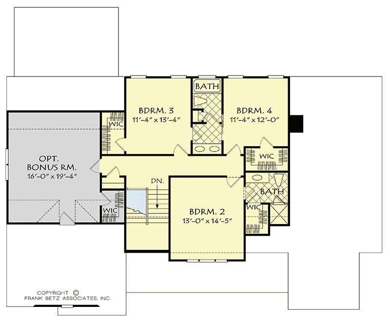 Plan 710026BTZ: 4-Bed New American Home Plan with Main Floor Master - 2743 Sq Ft - Floor Plan - 2nd Floor - Country, Craftsman, New American
