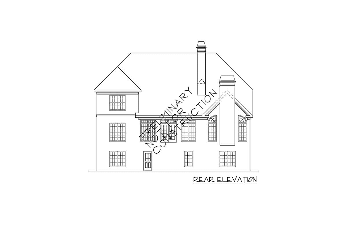 Plan 710041BTZ: Luxury Home Plan with Stone Turret and 3-Car Courtyard-Style Garage - Image #18 - European, Traditional