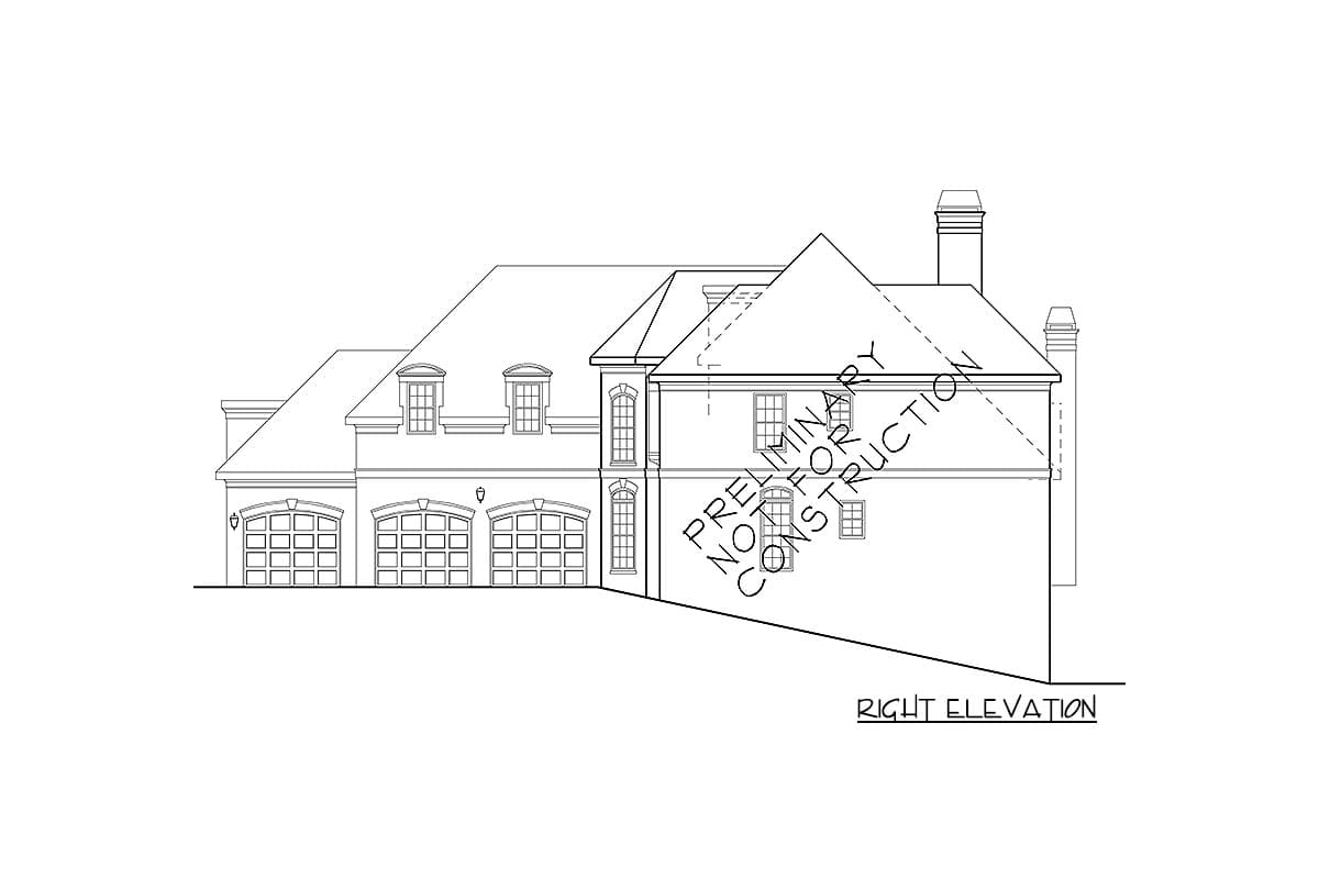 Plan 710041BTZ: Luxury Home Plan with Stone Turret and 3-Car Courtyard-Style Garage - Image #19 - European, Traditional