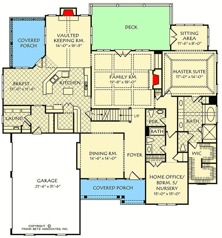 Plan 710042BTZ: Country Home Plan with Flexible Bedrooms - Floor Plan - Main Level - Country, Farmhouse, Traditional
