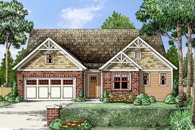 4-Bed House Plan with 3 Steep Gables