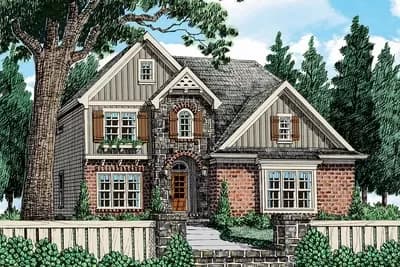 New American House Plan with Alternate Exterior Options