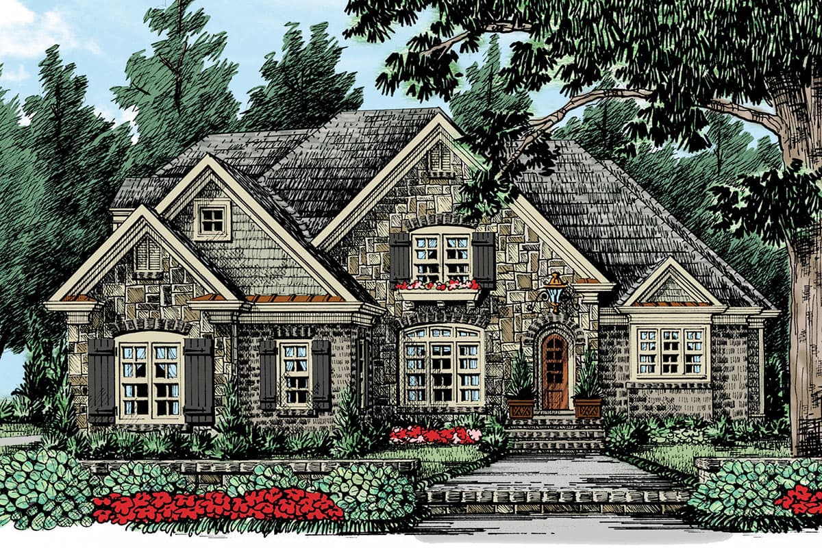 Plan 710054BTZ: House Plan Classic with Side-Entry Garage - Image #12 - Cottage, Country, Southern, Traditional