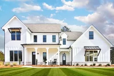 Country Home Plan with Metal Roof and Clean Trim Lines