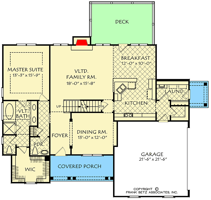 Plan 710064BTZ: Classic 3-Bed Traditional House Plan  - Floor Plan - Main Level - Traditional
