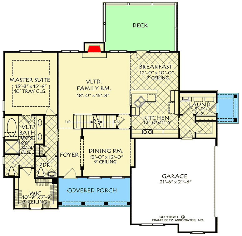 Plan 710065BTZ: Classic 3-Bed House Plan with Brick, Board and Batten and Siding Exterior - Floor Plan - Main Level - Craftsman, Southern, Traditional