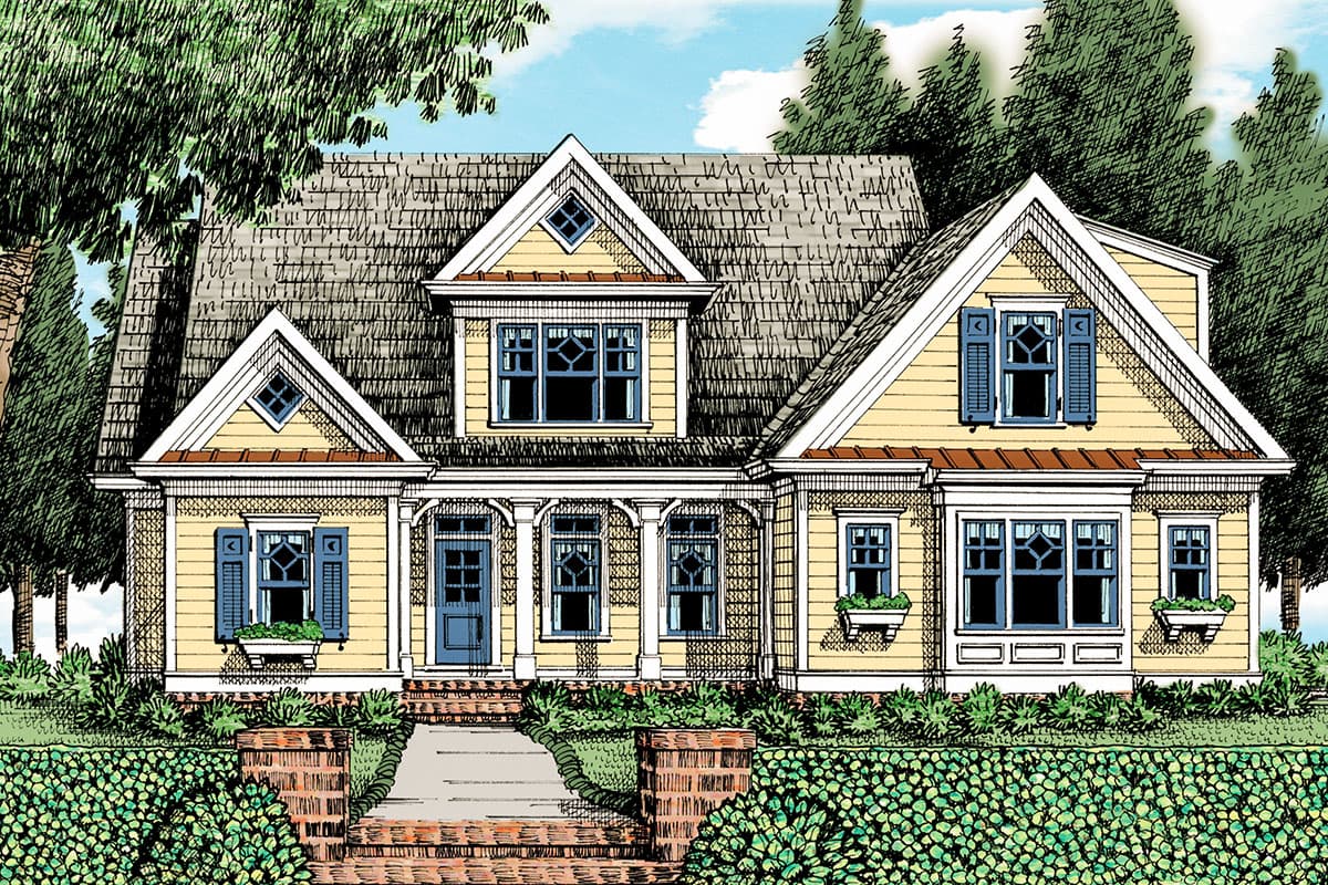 Plan 710066BTZ: Delightful 3-Bed Country Cottage House Plan - 2006 Sq Ft - Image #12 - Country, Southern, Traditional