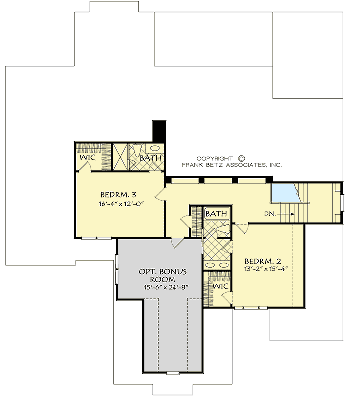 Plan 710073BTZ: 4-Bed House Plan with Dynamic Facade - Floor Plan - 2nd Floor - Country, Craftsman, New American