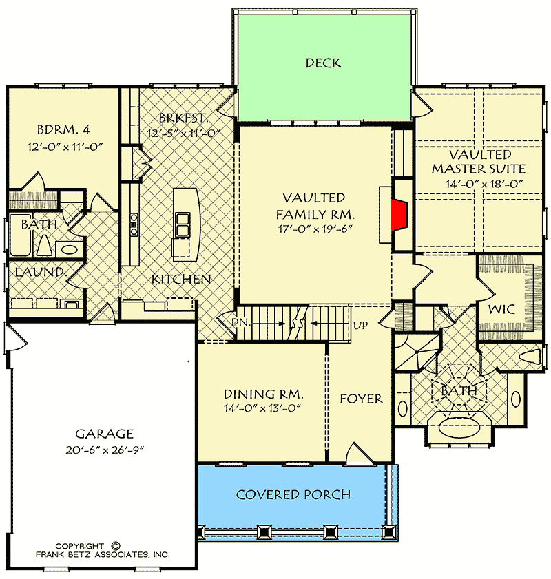 Plan 710078BTZ: 2-Story Craftsman Cottage with Side-Entry Garage - Floor Plan - Main Level - Cottage, Country