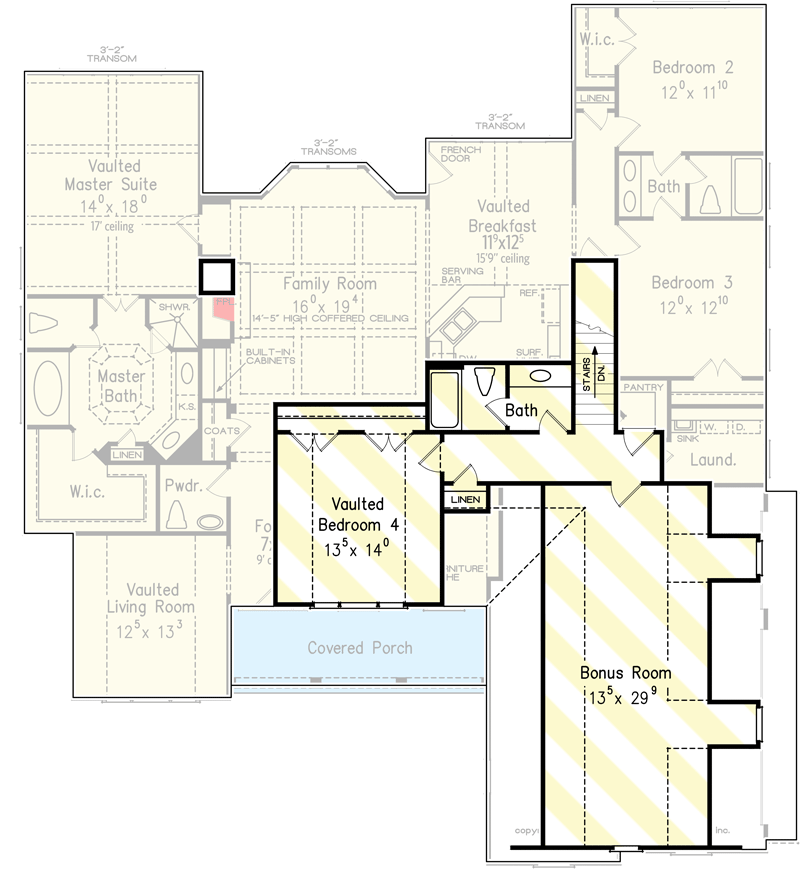 Plan 710080BTZ: 3-Bed Craftsman House Plan with Optional Second Floor - 2400 Sq Ft - Floor Plan - Optional "Bonus" Second Floor - Country, Craftsman, New American, Southern