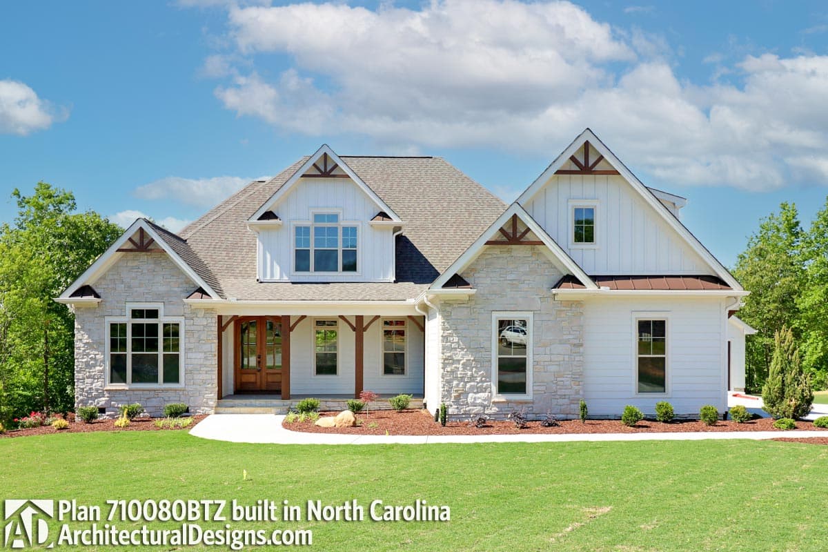 build gallery item - Country Craftsman House Plan 710080BTZ comes to life in North Carolina