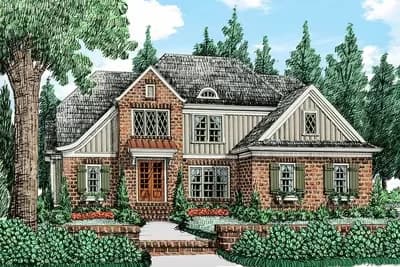 4-Bed House Plan with Tudor Inspiration