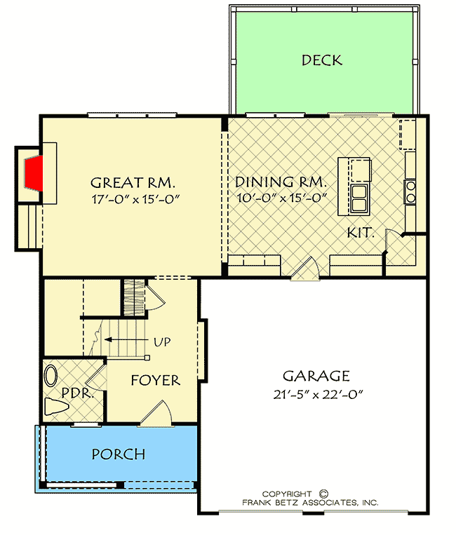 Plan 710096BTZ: Tidy Traditional House Plan with Optional Third Floor - Floor Plan - Main Level - Traditional