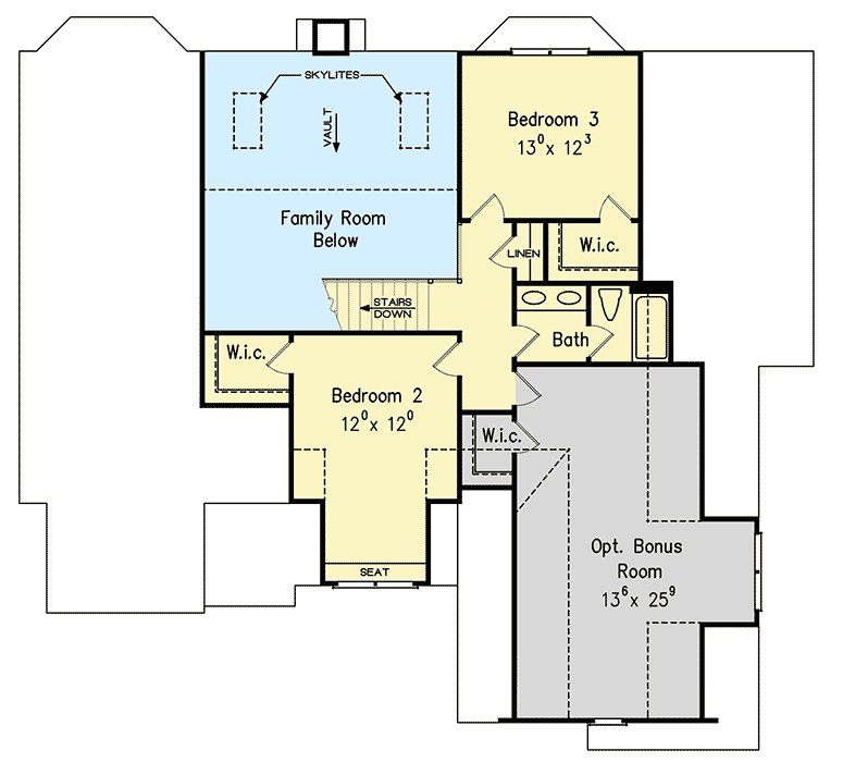 Plan 710098BTZ: 3-Bed Coastal Cottage House Plan - Floor Plan - 2nd Floor - Cottage, Country, Craftsman, New American