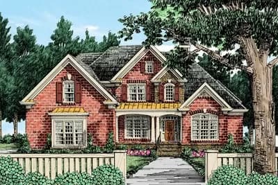 4-Bed House Plan with Easy-To-Maintain Brick Exterior