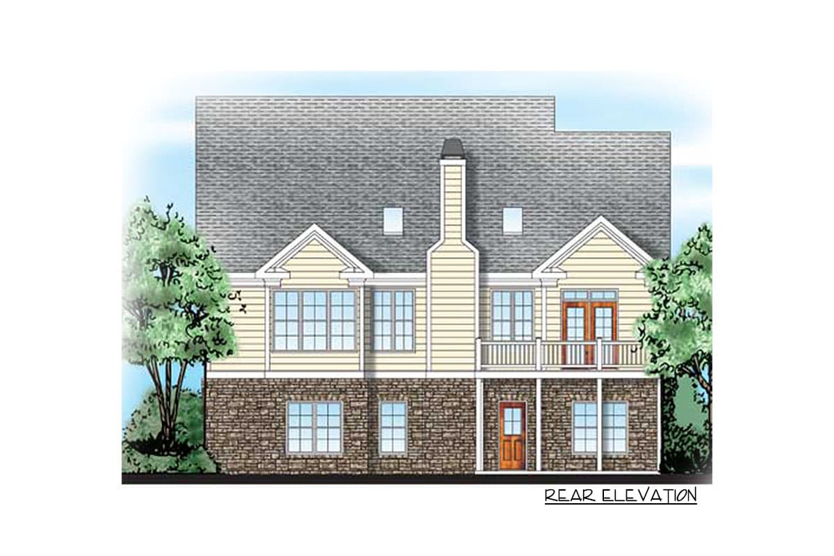 Plan 710101BTZ: 3-Bed House Plan with Courtyard-Entry Garage with Bonus Room Above - 1975 Sq Ft - Image #12 - New American, Southern, Traditional