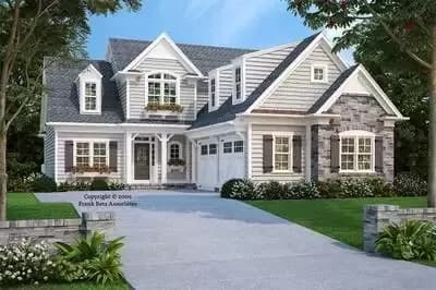 3-Bed House Plan with Courtyard-Entry Garage with Bonus Room Above - 1975 Sq Ft