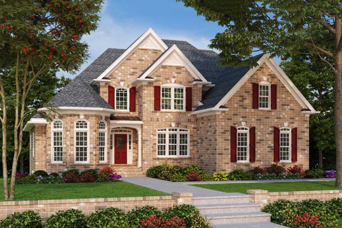 Plan 710103BTZ: 4-Bed Traditional House Plan with Brick Exterior and Office Option - Image #8 - Southern, Traditional