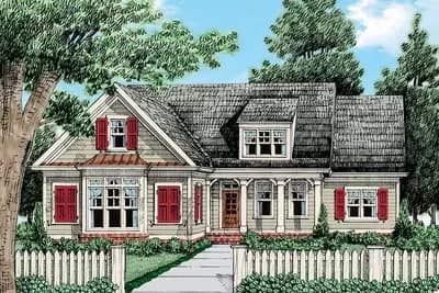 Clapboard and Brick 3-Bed Traditional House Plan with Bonus Room