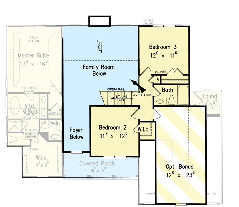 Plan 710111BTZ: Classic and Tasteful 3-Bed House Plan - Floor Plan - 2nd Floor - Traditional