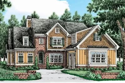 4-Bed House Plan with Vaulted Keeping Room