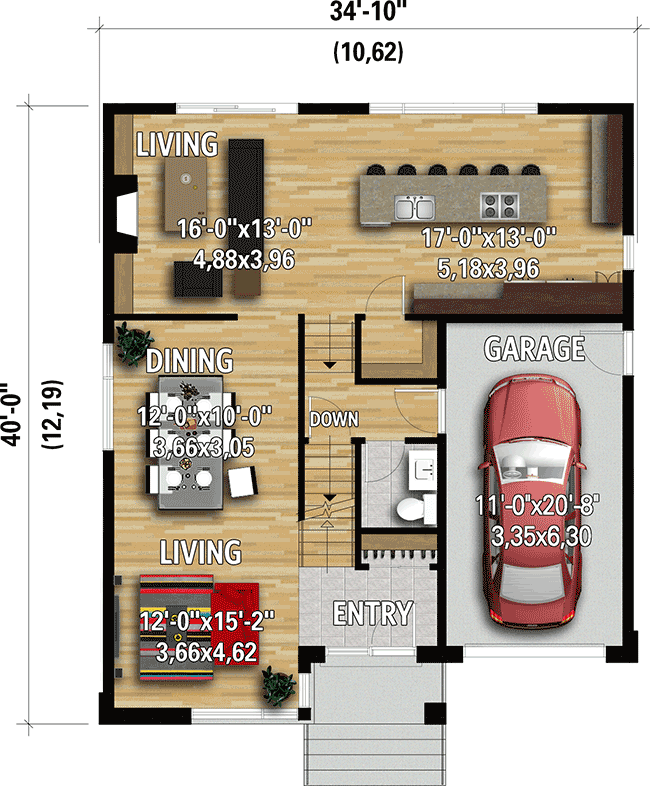 Plan 80949PM: 3-Bed Northwest Home Plan  - Floor Plan - Main Level - Contemporary, Modern, Northwest, Prairie
