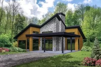 Dramatic One-Story House Plan 
