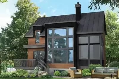 Modern 3-Bed House Plan with Office Loft and Grand Views