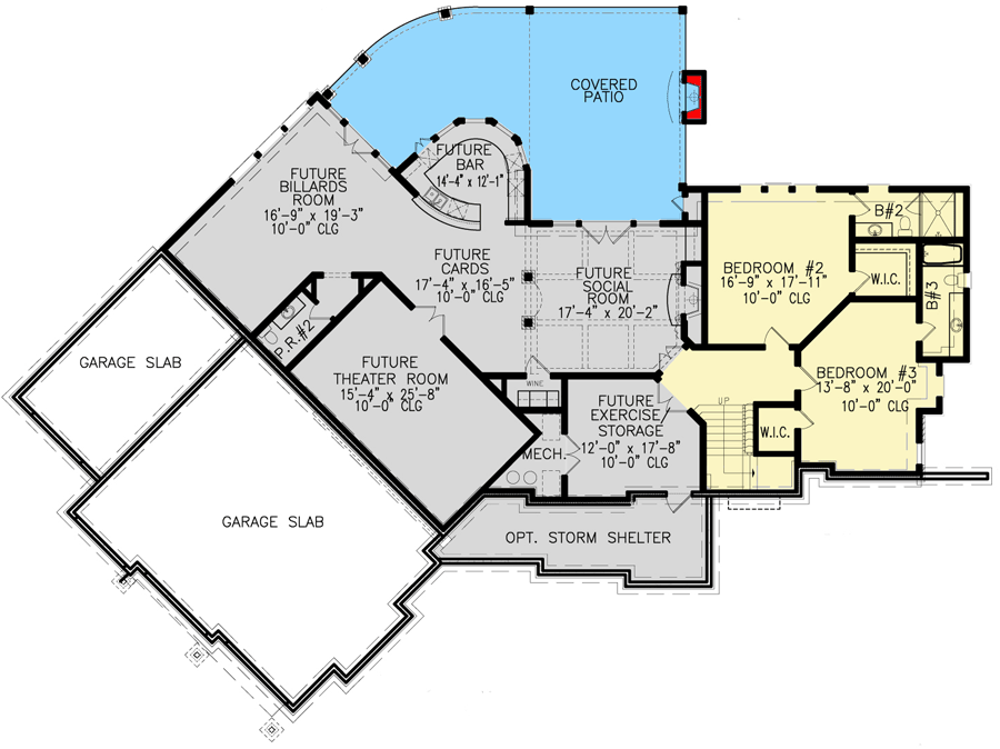 Plan 25662GE: Striking One-Story Southern House Plan with Expansive Lower Level - Floor Plan - Lower Level - Craftsman, Southern, Traditional