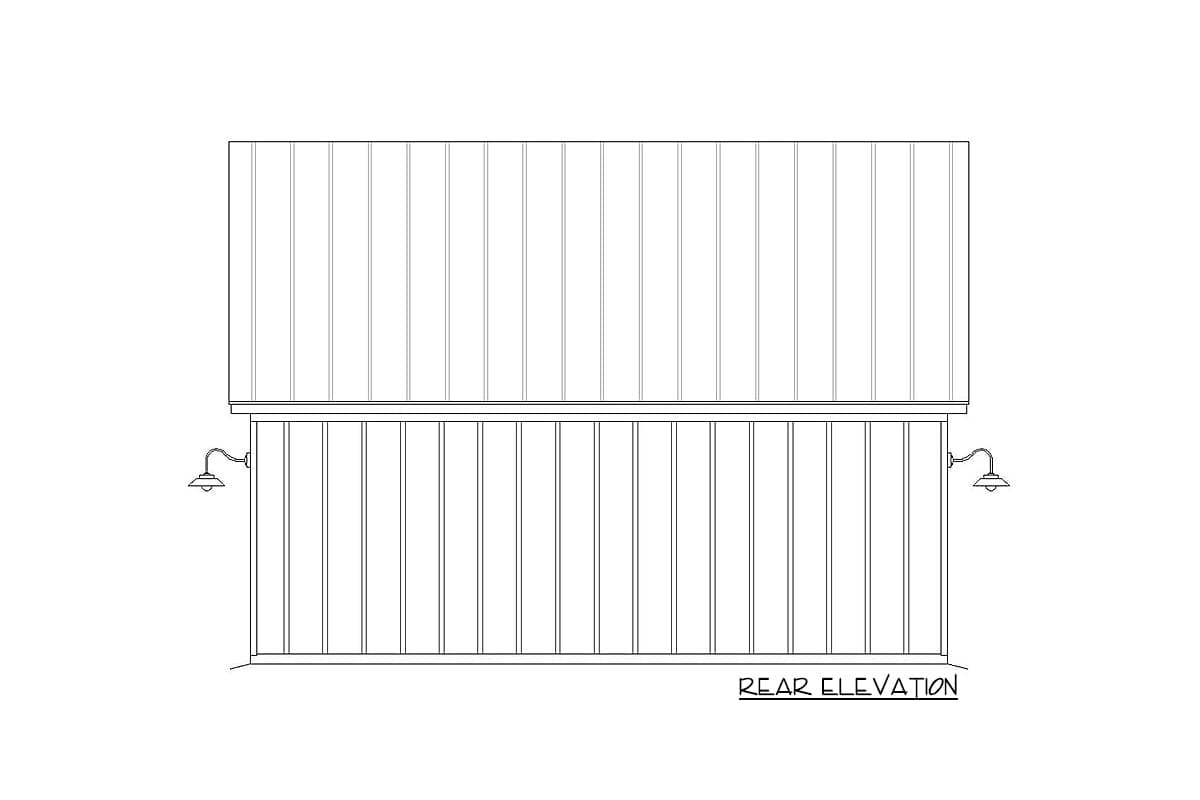 Plan 68581VR: Barn-Style Detached Garage Plan with Loft - Image #4 - Country, Farmhouse, Rustic