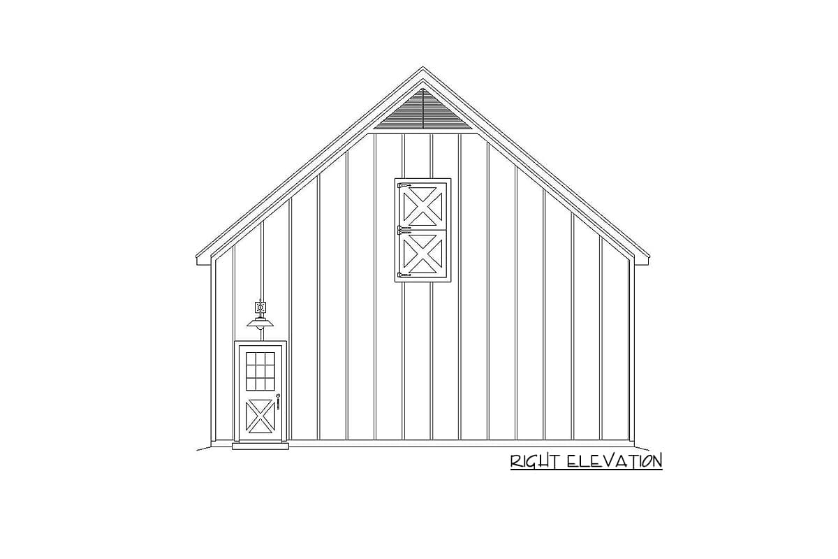 Plan 68581VR: Barn-Style Detached Garage Plan with Loft - Image #5 - Country, Farmhouse, Rustic