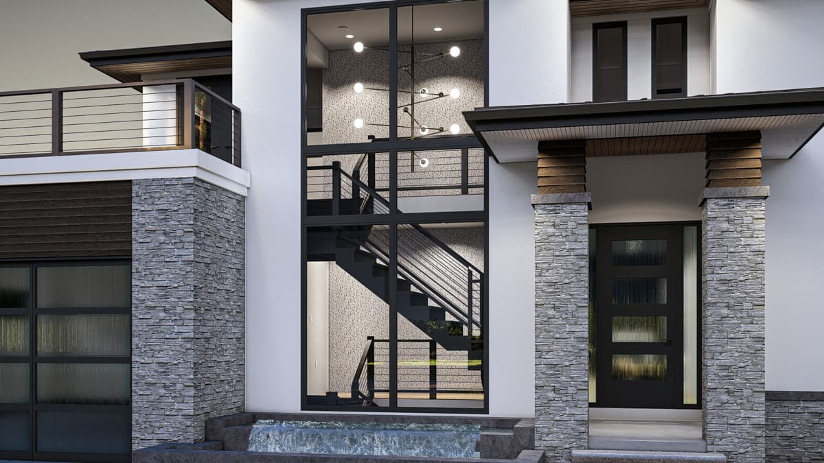 Plan 62749DJ: 4-Bed Modern Prairie-Style House Plan with Massive Balcony Over Garage - 2499 Sq Ft - Image #22 - Mid Century Modern, Modern, Northwest, Prairie