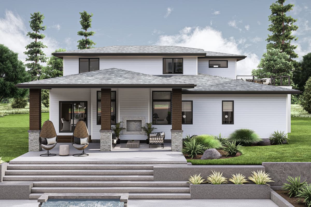 Plan 62749DJ: 4-Bed Modern Prairie-Style House Plan with Massive Balcony Over Garage - 2499 Sq Ft - Image #20 - Mid Century Modern, Modern, Northwest, Prairie