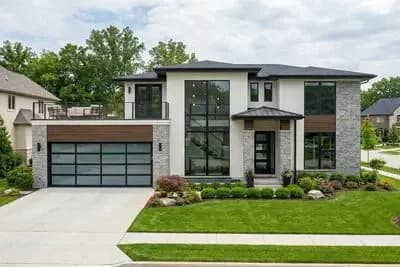 4-Bed Modern Prairie-Style House Plan with Massive Balcony Over Garage - 2499 Sq Ft