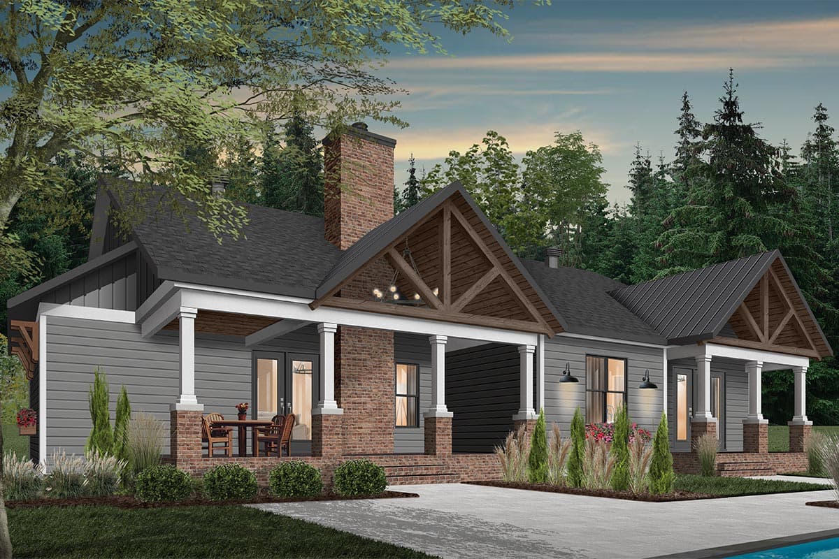Plan 22538DR: New American House Plan with Courtyard Garage with Game Room Above - Image #9 - Country, Craftsman, New American