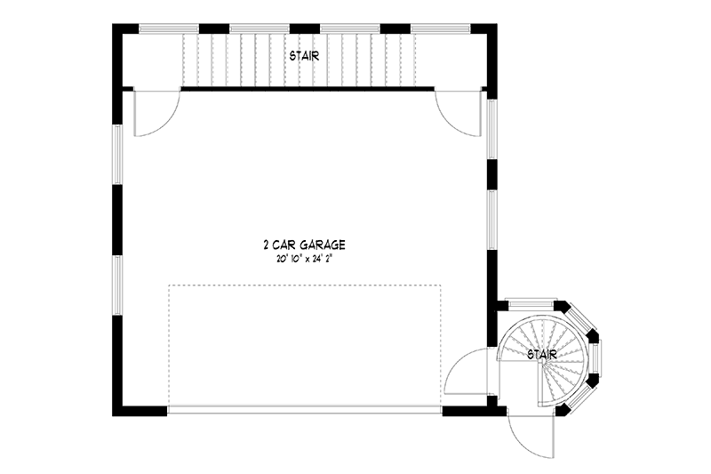 Plan 61316UT: Contemporary Carriage House Plan with Loft - Floor Plan - Main Level - Carriage, Contemporary, Modern
