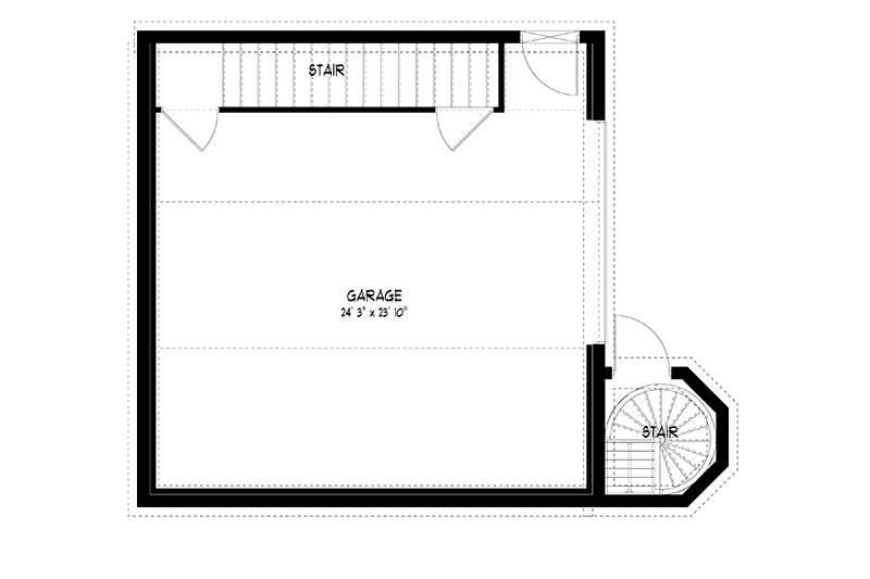 Plan 61316UT: Contemporary Carriage House Plan with Loft - Floor Plan - Lower Level - Carriage, Contemporary, Modern