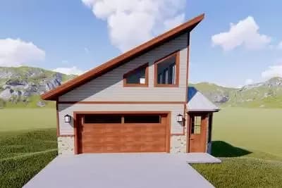 Contemporary Carriage House Plan with Loft
