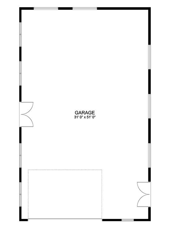 Plan 61317UT: 6-Car Garage for the Auto Enthusiast - Floor Plan - Main Level - Carriage