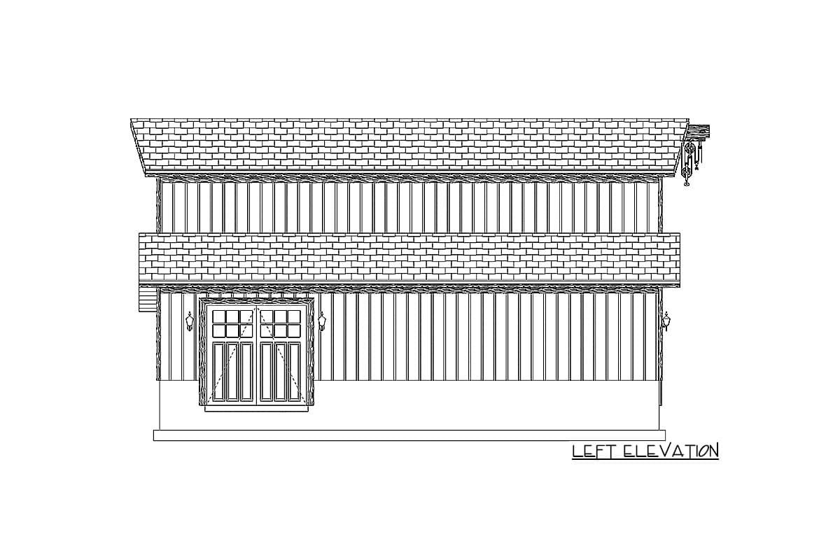Plan 61320UT: 1-Bed Barndominium with 3-Car Garage on Ground Level - Image #16 - Barndominium, Carriage, Rustic