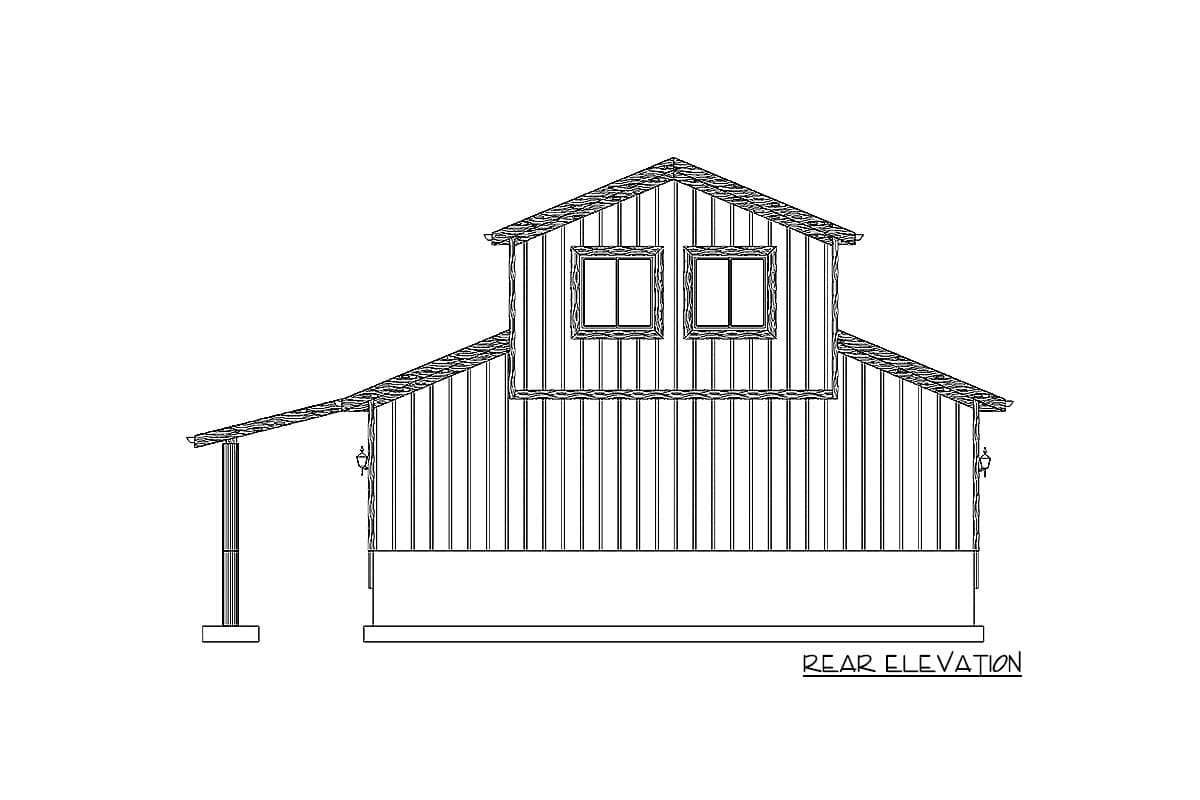 Plan 61320UT: 1-Bed Barndominium with 3-Car Garage on Ground Level - Image #17 - Barndominium, Carriage, Rustic