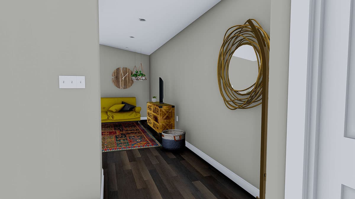 Plan 61320UT: 1-Bed Barndominium with 3-Car Garage on Ground Level - Image #12 - Barndominium, Carriage, Rustic