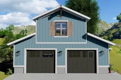 1-Bed Barndominium with 3-Car Garage on Ground Level