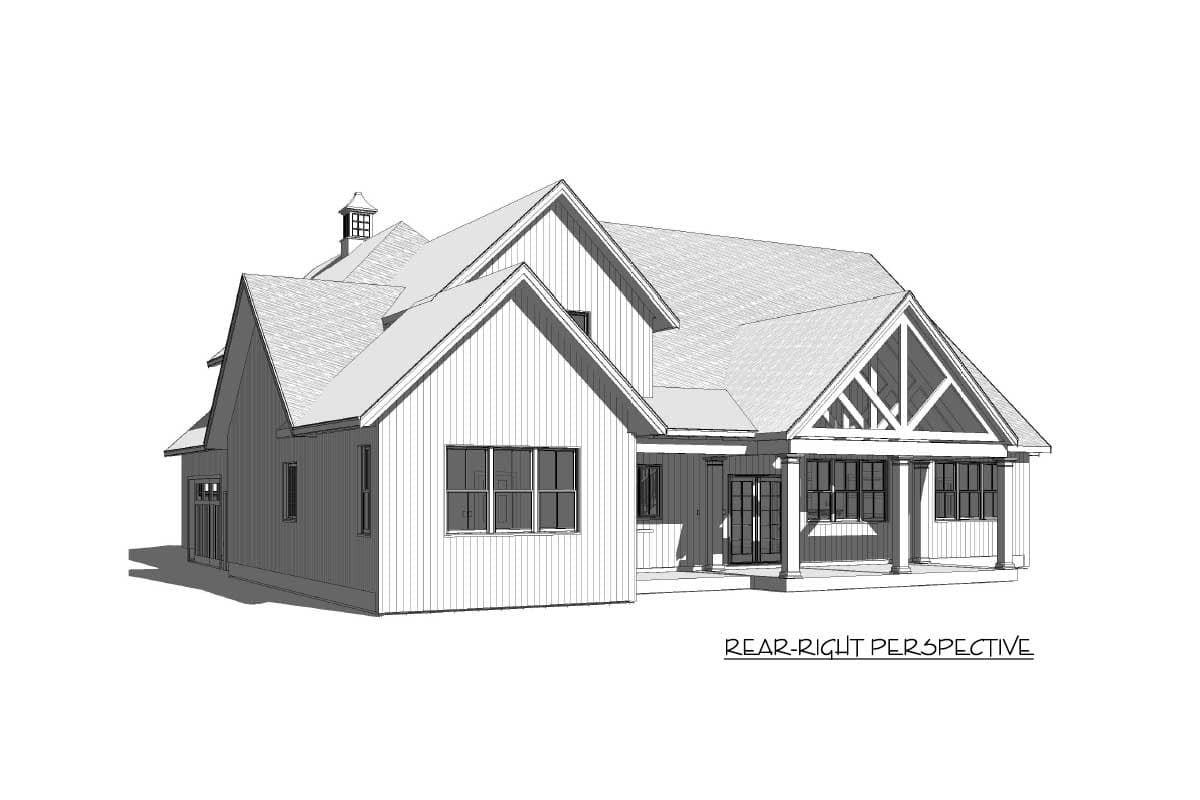 Plan 46376LA: Country Farmhouse Plan with Upstairs Den and Bonus Room - Image #9 - Colonial, Country, Farmhouse, Modern Farmhouse, New American, Southern, Traditional