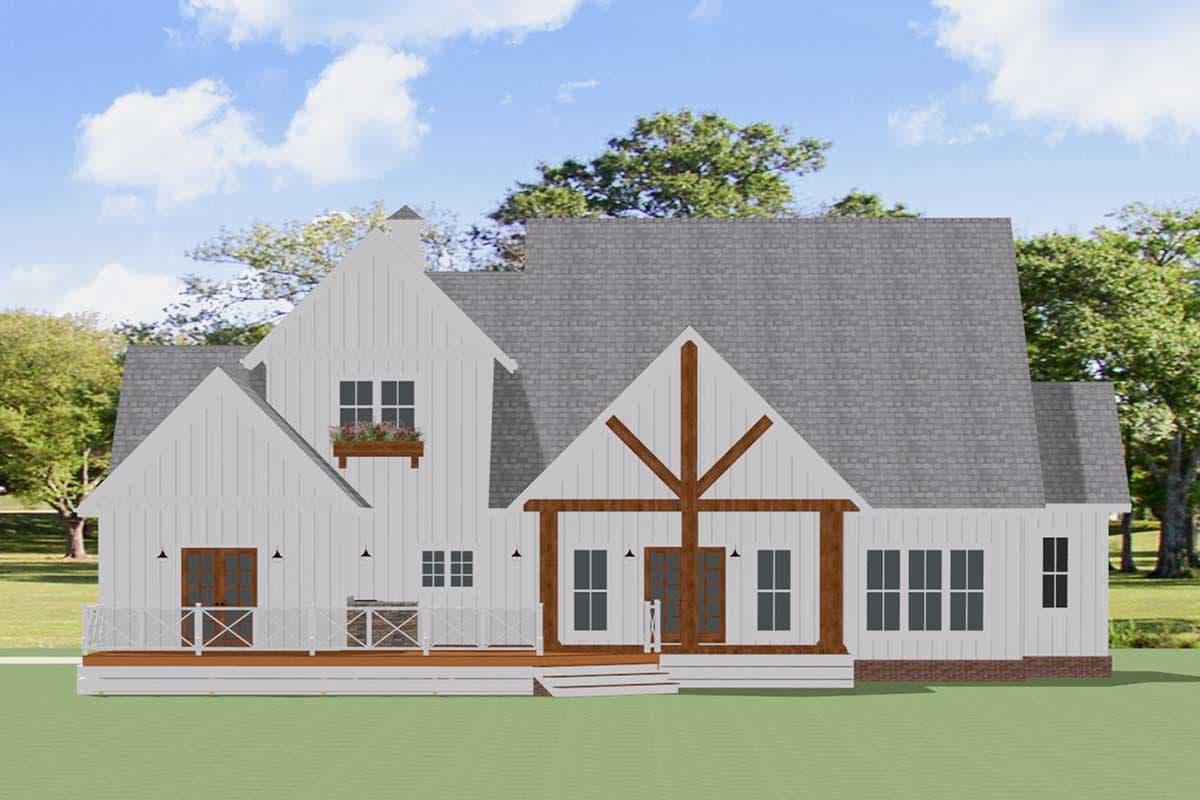 Plan 46376LA: Country Farmhouse Plan with Upstairs Den and Bonus Room - Image #6 - Colonial, Country, Farmhouse, Modern Farmhouse, New American, Southern, Traditional