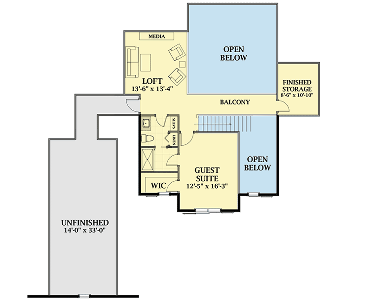 Plan 46377LA: Exclusive 4-Bed Farmhouse Plan with Outdoor Kitchen - Floor Plan - 2nd Floor - Country, Craftsman, Farmhouse, Modern Farmhouse, New American