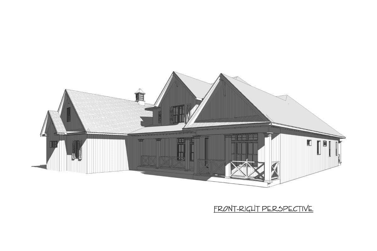Plan 46377LA: Exclusive 4-Bed Farmhouse Plan with Outdoor Kitchen - Image #4 - Country, Craftsman, Farmhouse, Modern Farmhouse, New American