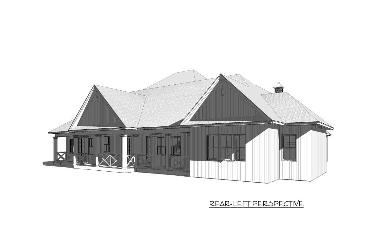 Plan 46377LA: Exclusive 4-Bed Farmhouse Plan with Outdoor Kitchen - Image #5 - Country, Craftsman, Farmhouse, Modern Farmhouse, New American