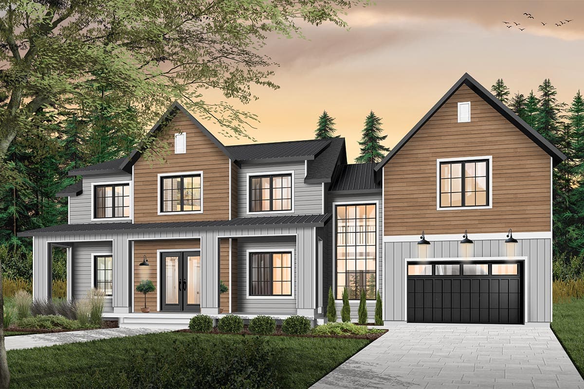 Plan 22539DR: Modern Farmhouse with Private Master Suite Porch - Image #8 - Country, Farmhouse, Modern Farmhouse, New American, Northwest, Traditional
